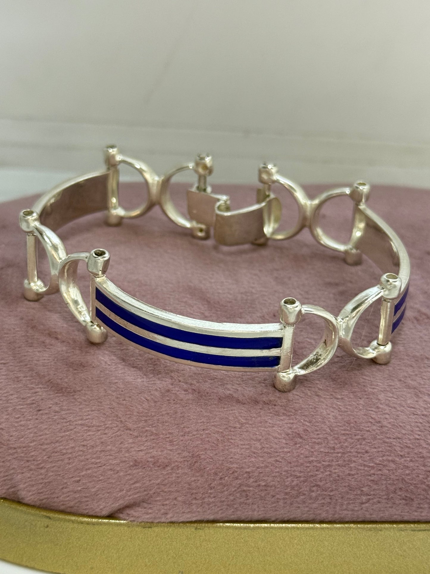 Bracciale smaltato anni 60 in argento 925