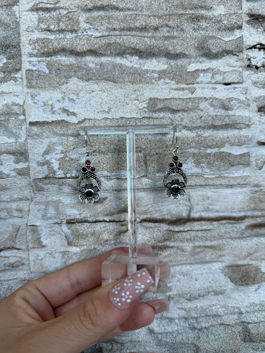 Orecchini in argento 925 granato rosso