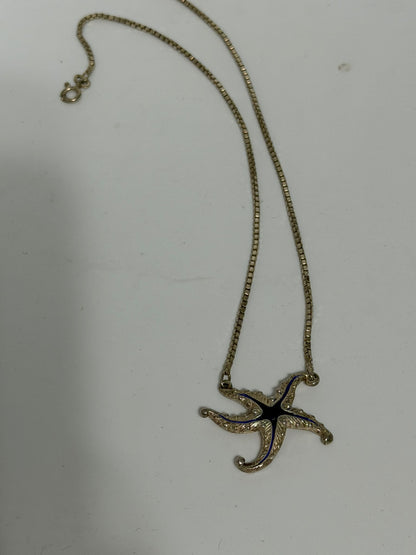 Collana in Argento 925 con Stella Marina Smaltata Blu – Gioiello Mare Artigianale