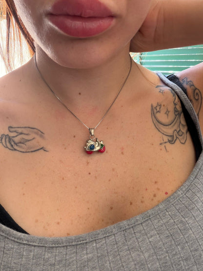 Collana in Argento 925 Vespa Bombata Smaltata – Icona Italiana