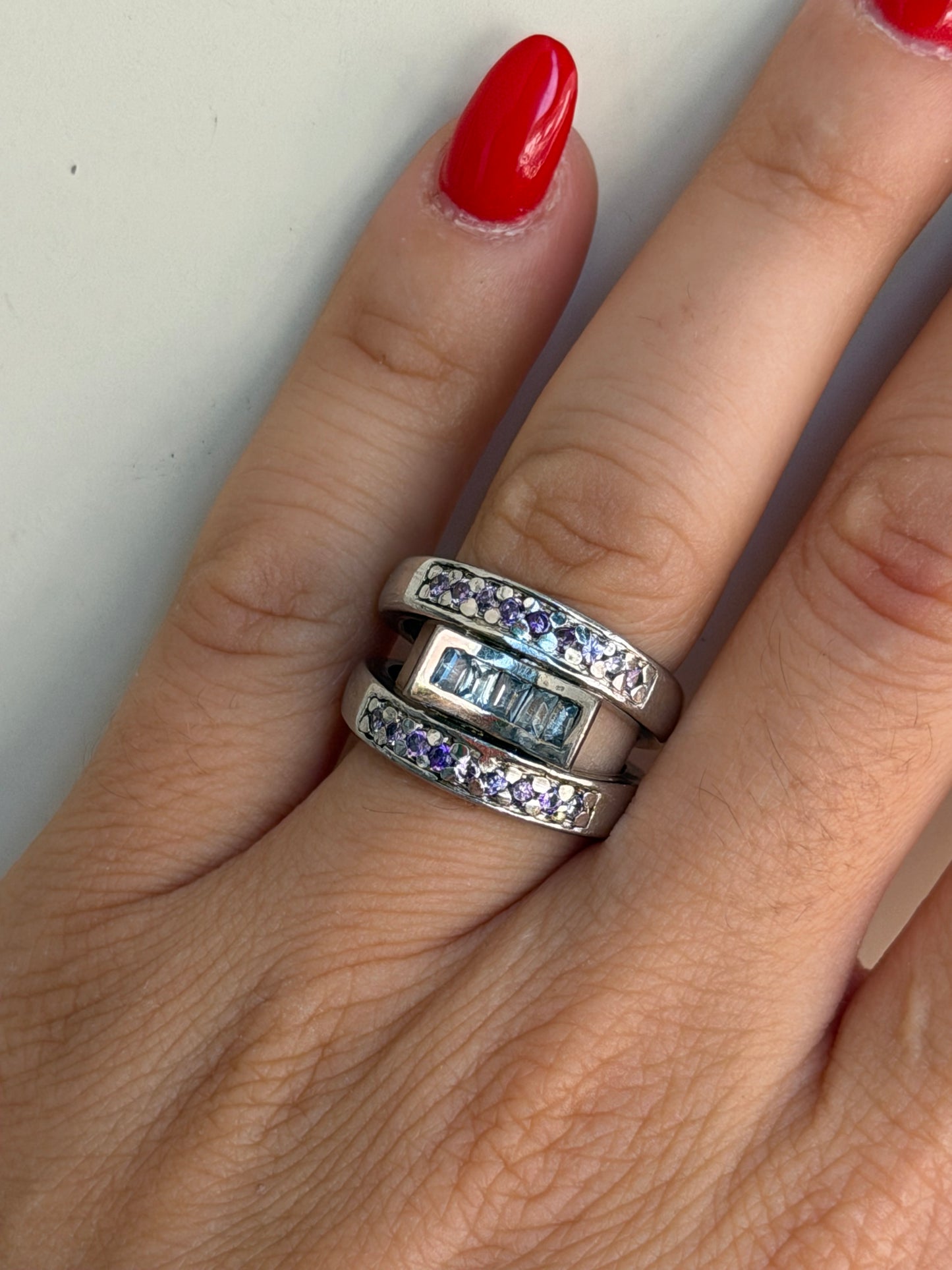 Anello in Argento 925 con Ametista e Acquamarina – Pietre Naturali