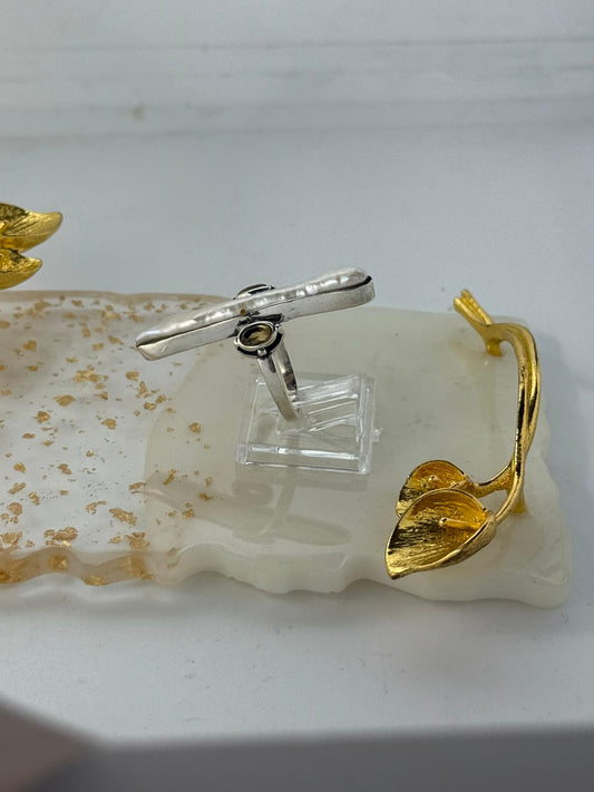 Anello Argento 925 con Perla Scaramazza e Citrino Giallo – Pezzo Unico