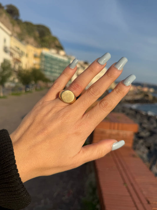 Anello tondo in argento 925 dorato