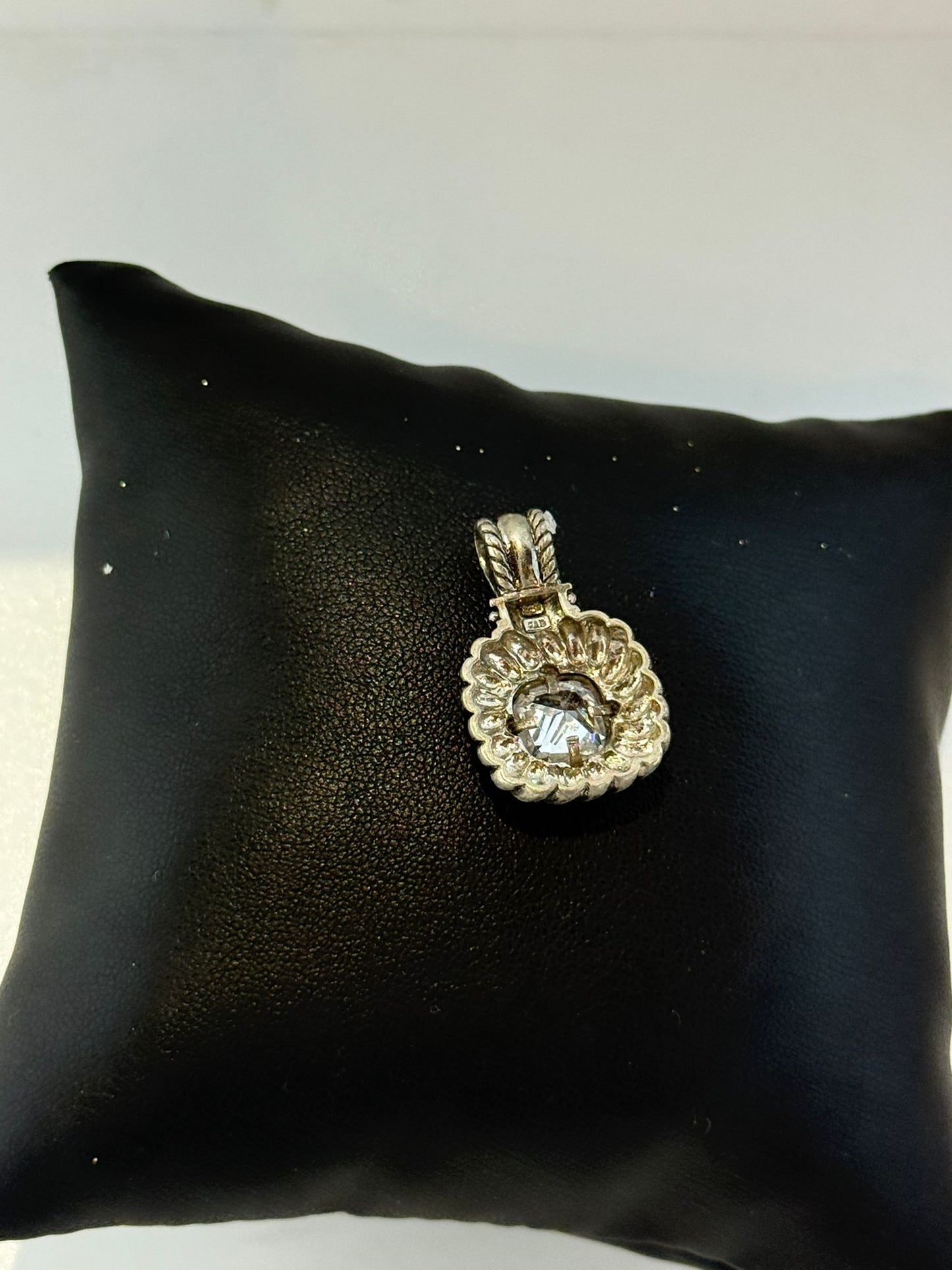 Collana Argento 925 con Ciondolo Quadrato e Cristallo di Rocca – Pezzo Unico