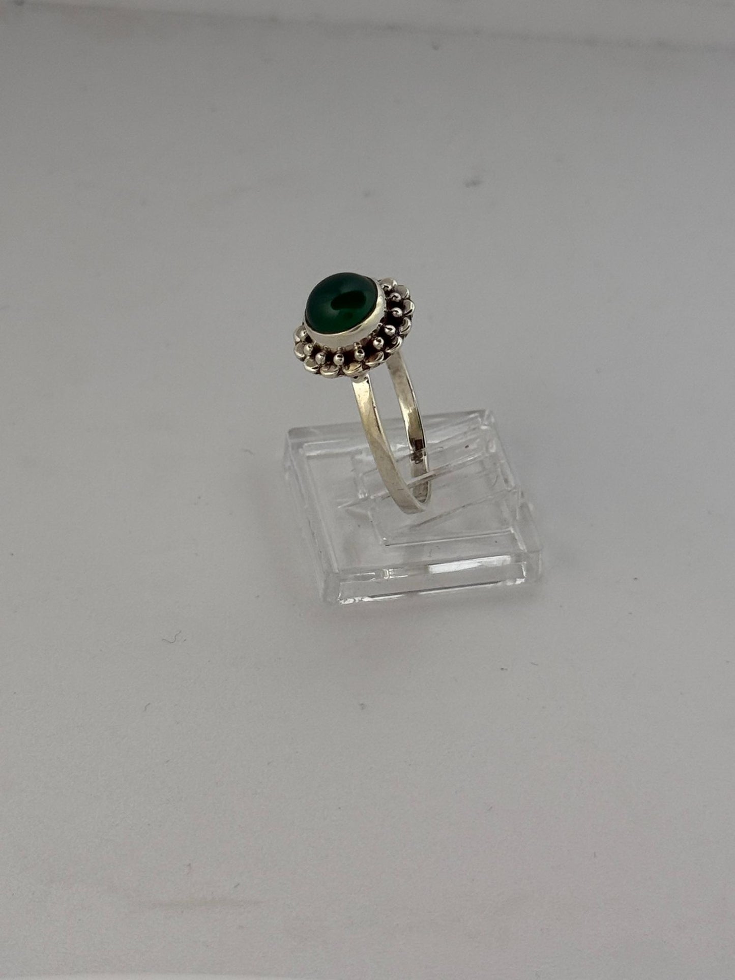 Anello in argento 925 giada verde