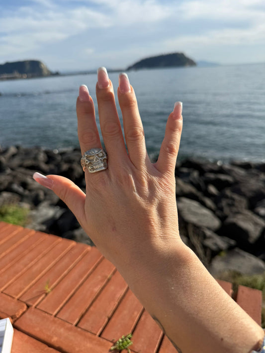 Anello teschio in argento 925