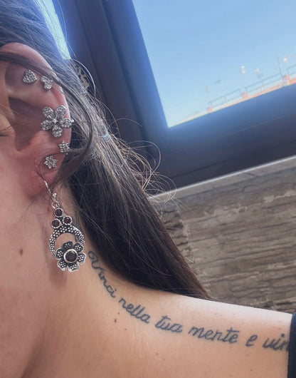 Orecchini in argento 925 granato rosso