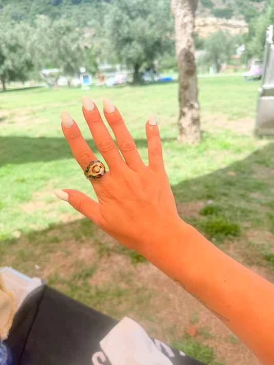 Anello in argento 925 bandiera turca sole e luna