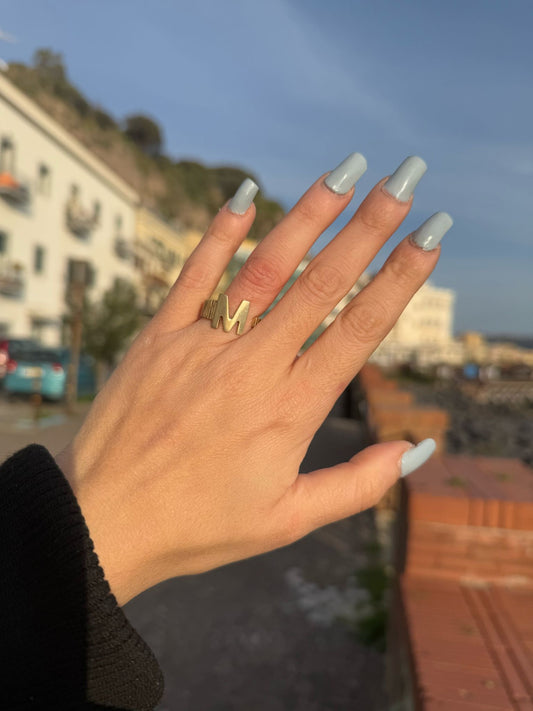 Anello in argento 925 lettera M