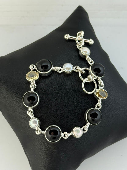 Bracciale in argento 925 pietre