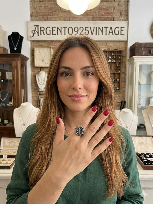 Anello ancora in argento 925 – Simbolo di forza