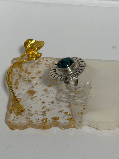 Anello in argento 925 con pietra turchese