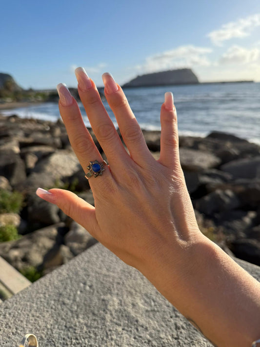 Anello in argento 925 lapis blu