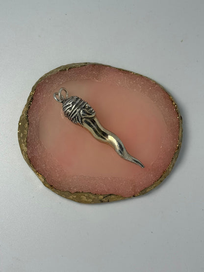 Collana in argento 925 corno dea bendata