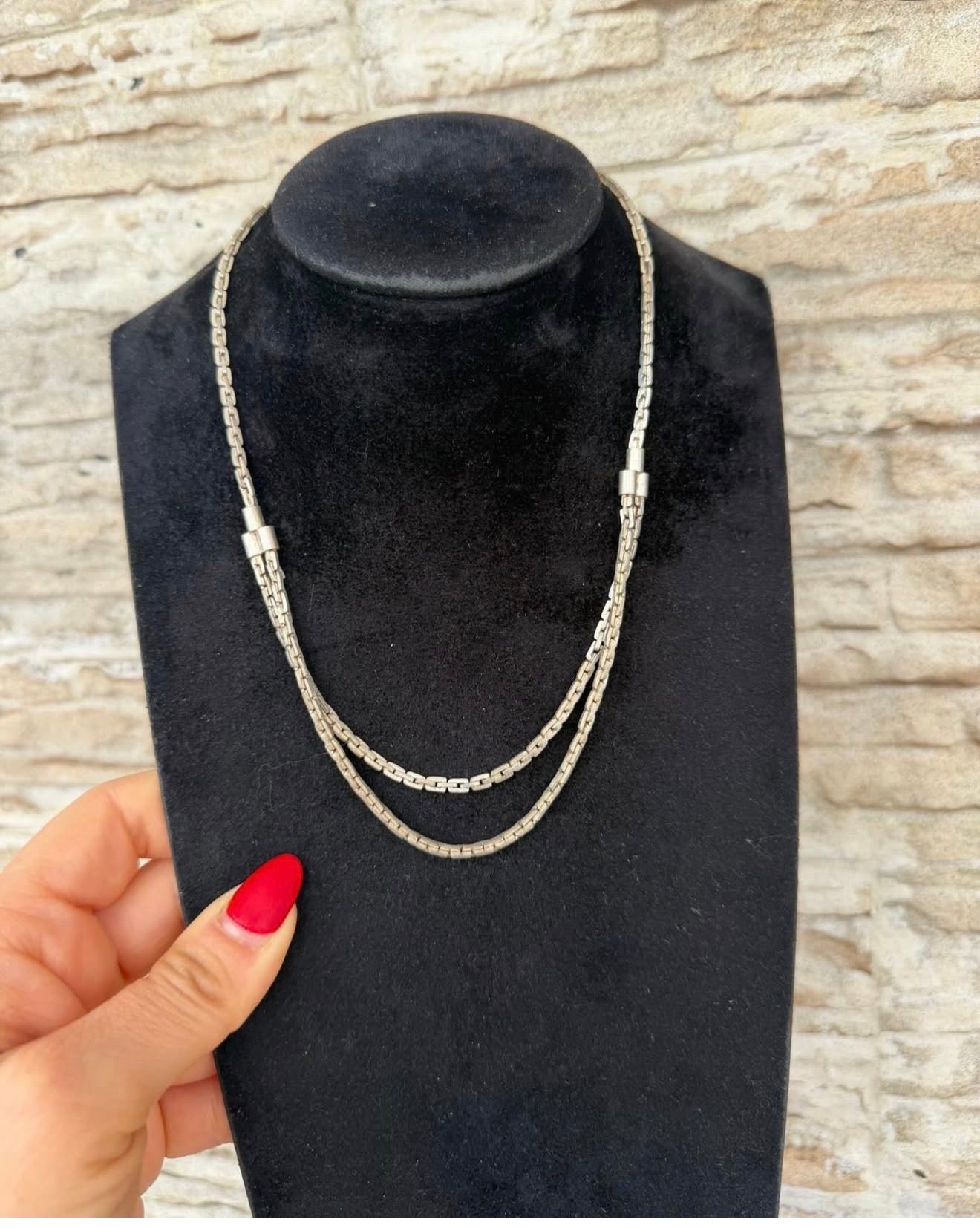 Collana a due in argento 925 Semirigida