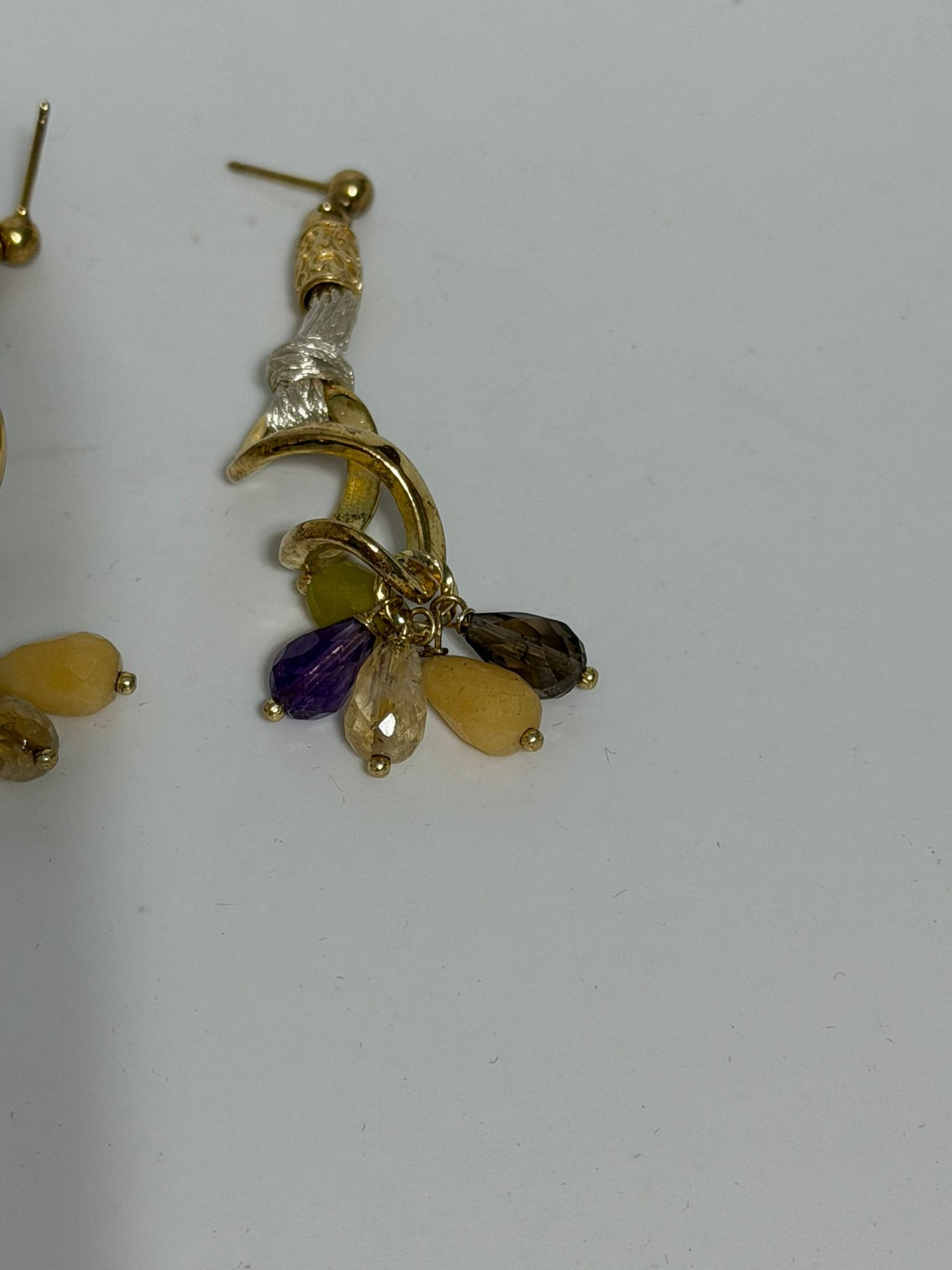 Orecchini in Argento 925 Bagnati nell'Oro con Pietre Colorate | Artigianali