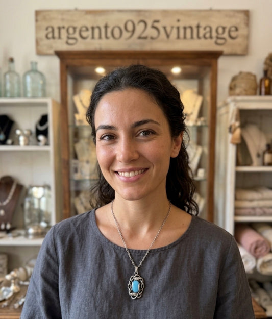 Collana in Argento 925 con Agata Blu e Serpenti | Gioiello Simbolico