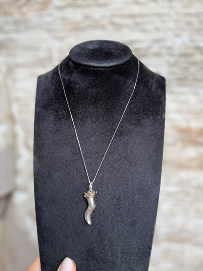 Collana in argento 925 corno corona