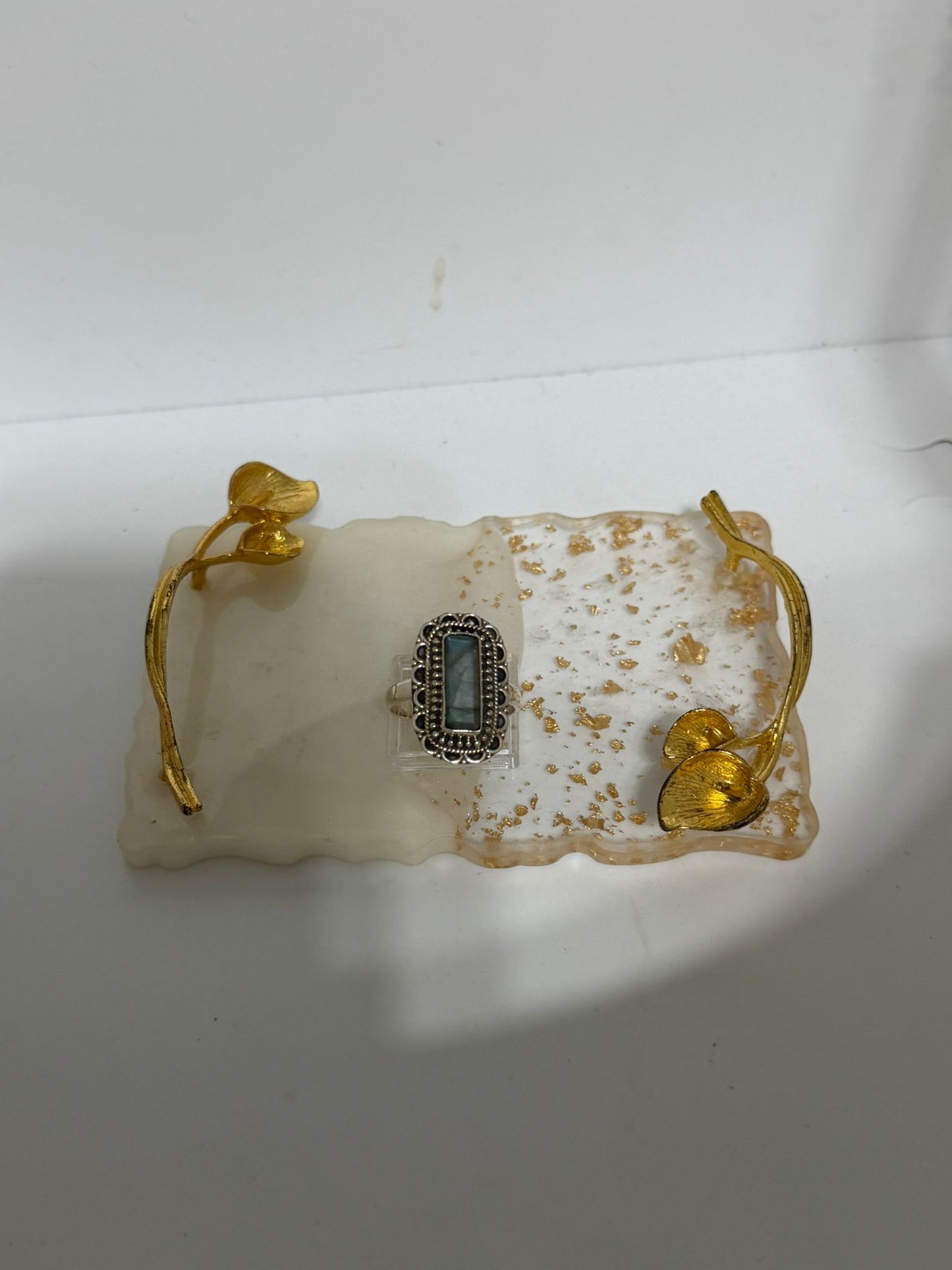 Anello in Argento 925 con Abalone Taglio Sfaccettato — Misure 20-21