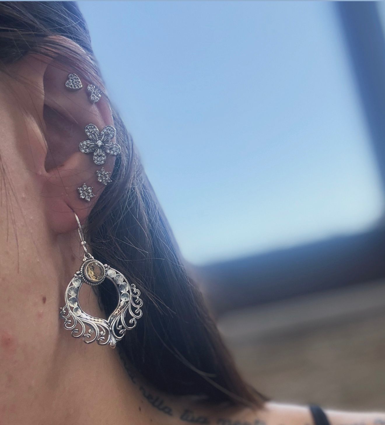 Orecchini in argento 925 citrino giallo