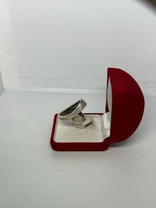 Anello zebrato in argento 925