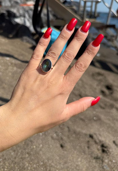Anello in argento 925 topazio mistico