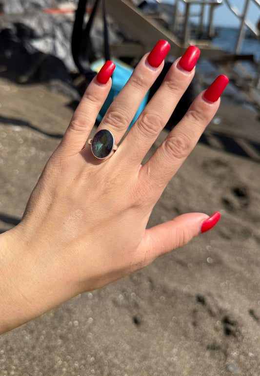 Anello in argento 925 topazio mistico