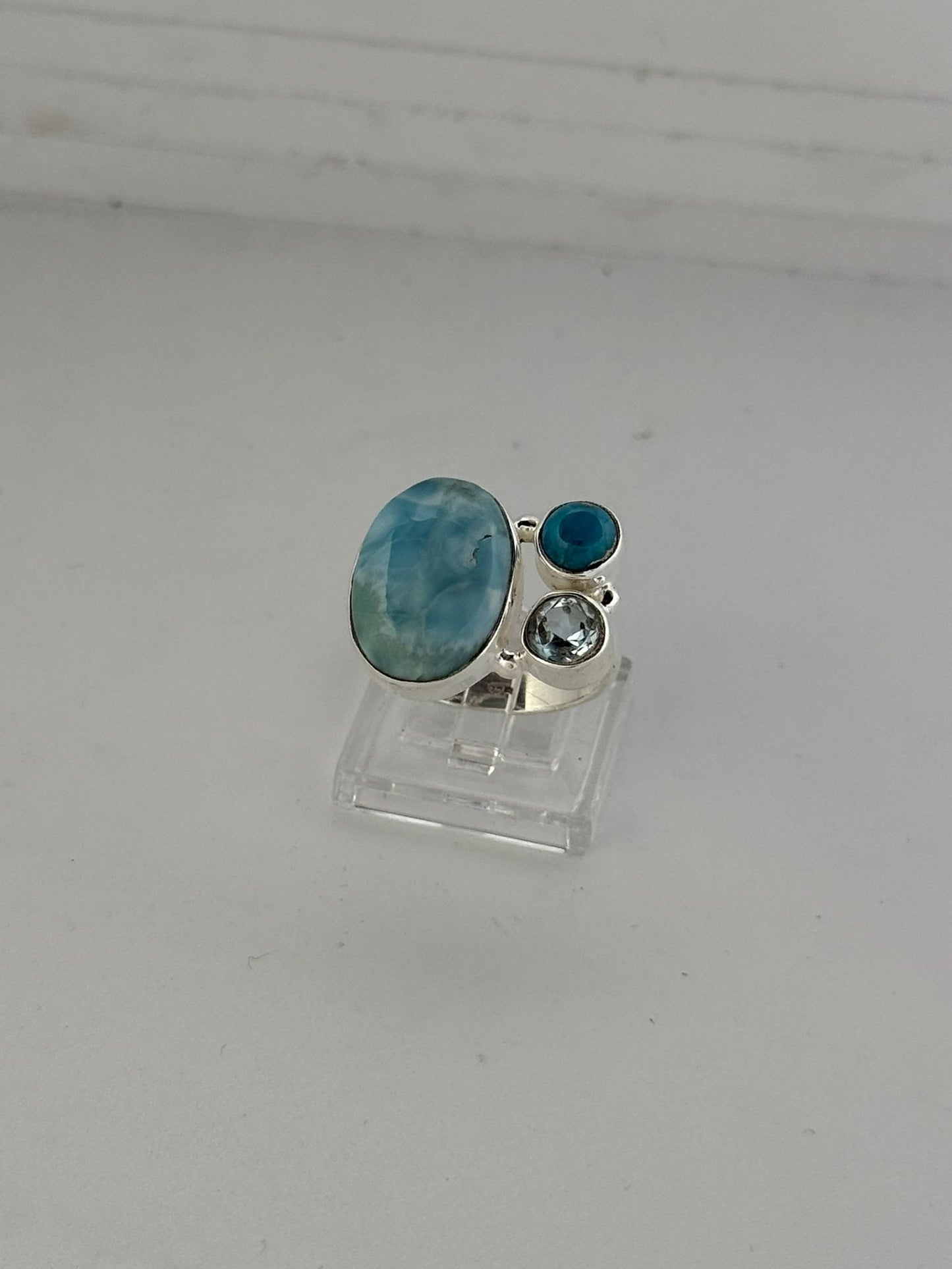 Anello in argento 925 angelite celeste