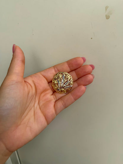 Spilla Filigranata Sarda in Argento 925 Dorata con Marcasiti – Pezzo Unico