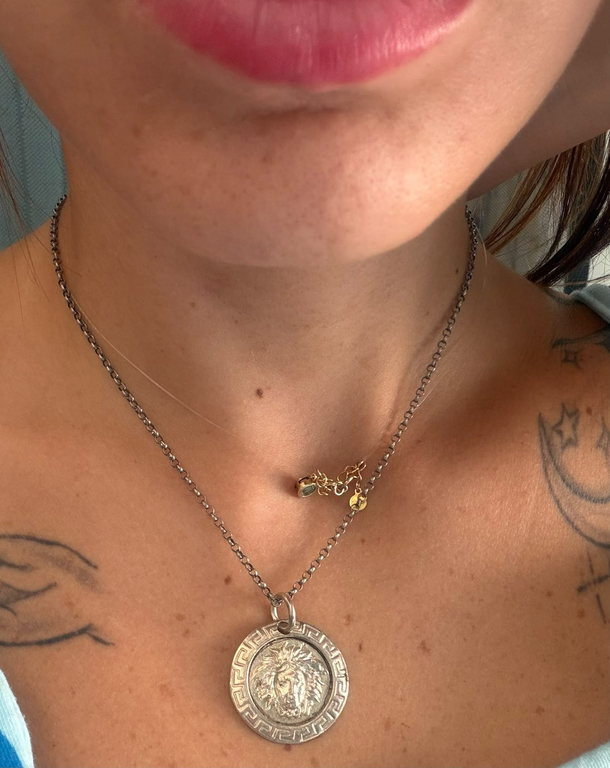 Collana con ciondolo Medusa in argento 925 – Gioiello artigianale anni '40
