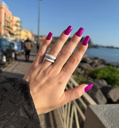 Anello ceramica e argento 925