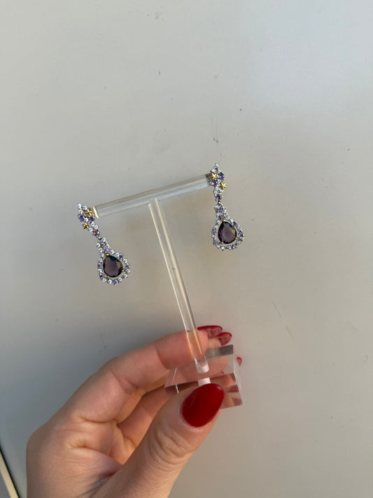 Orecchini ametista viola in argento 925