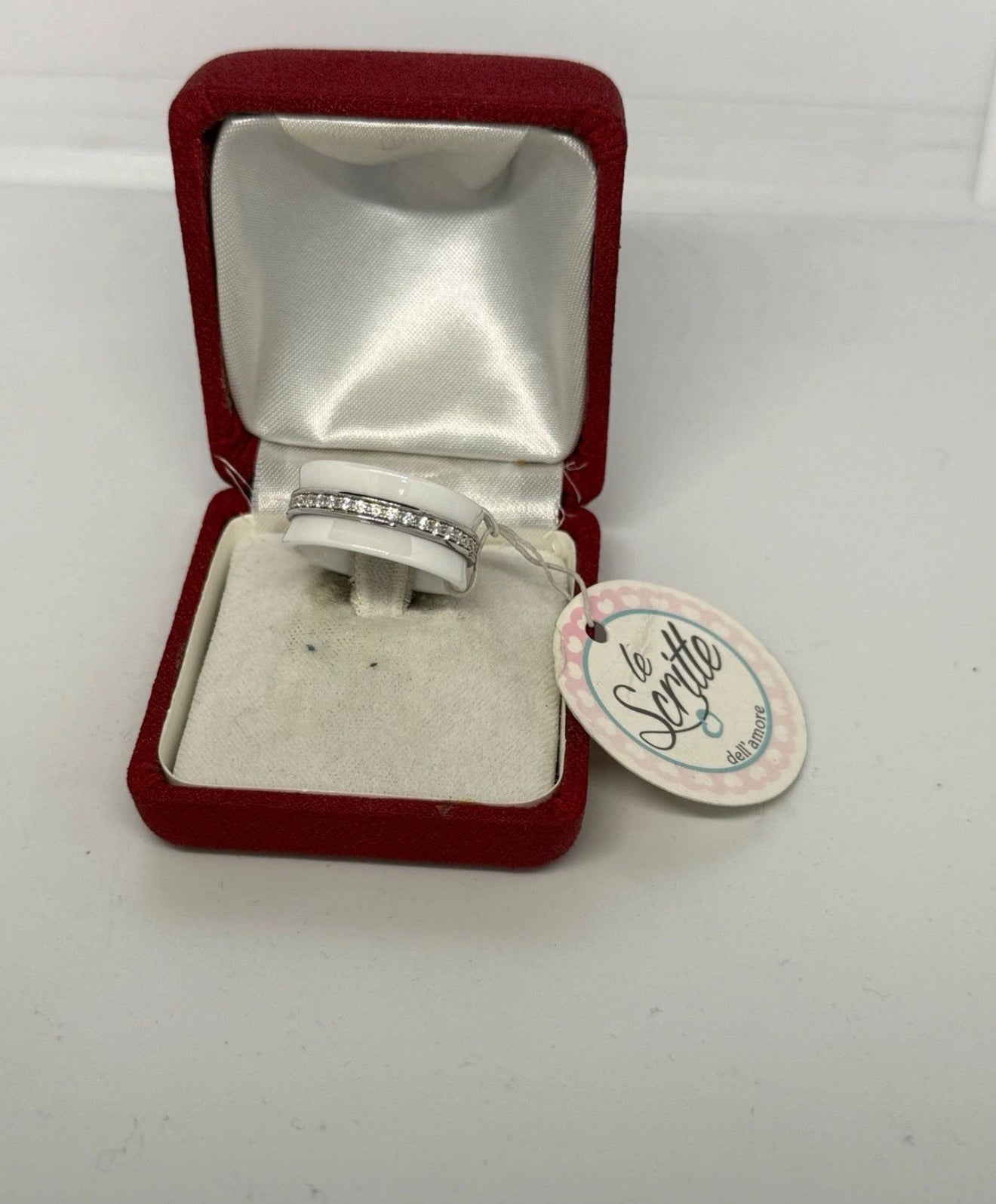 Anello ceramica e argento 925