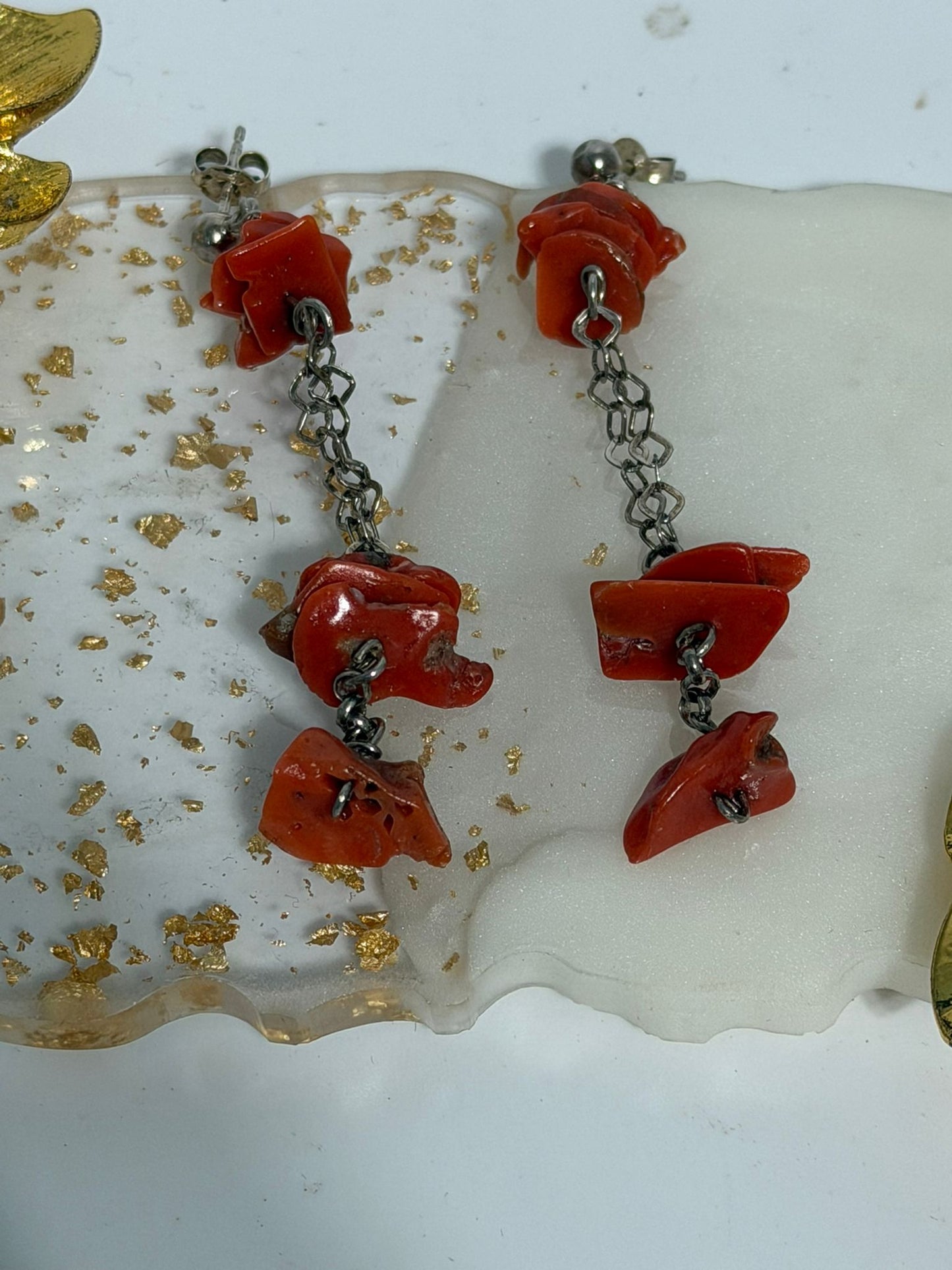Orecchini in argento 925 con corallo rosso