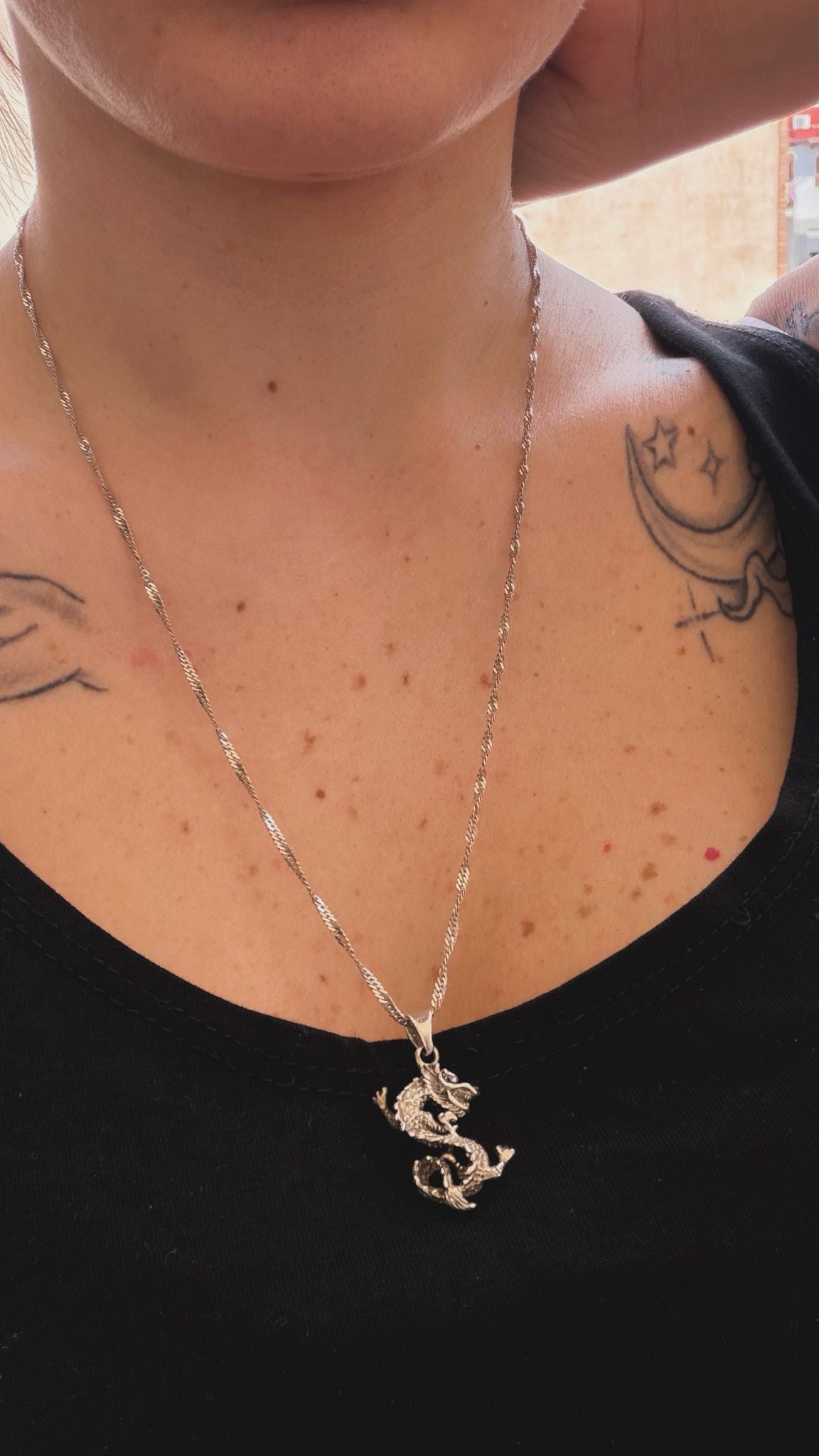Collana in argento 925 dragone giapponese – Pezzo unico