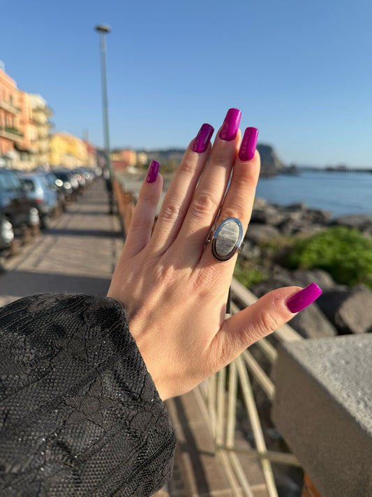 Anello in argento 925 pietra azzurra