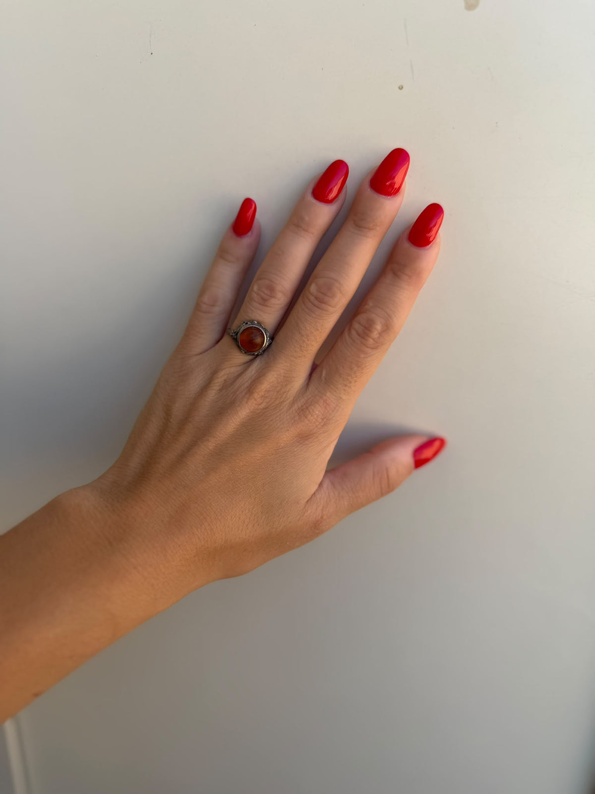Anello in Argento 925 con Ambra Baltica Naturale – Misura 18 Italiana