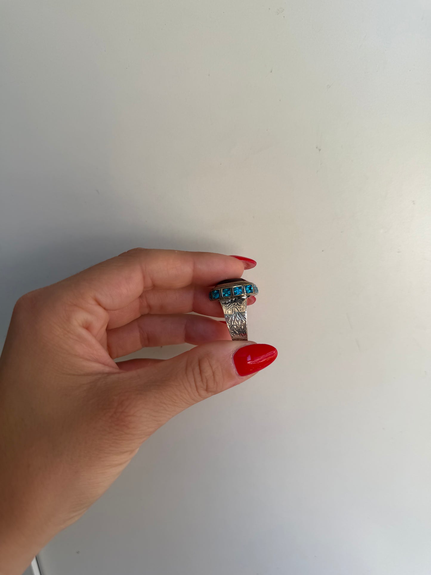 Anello in Argento 925 con Abalone e Topazio Azzurro – Gioiello Artigianale