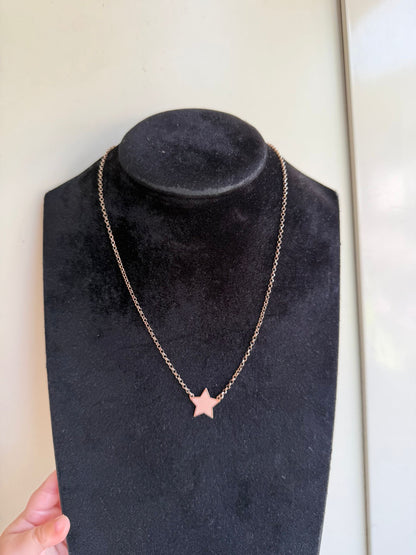Collana stella smaltata rosa in argento 925 bagnato oro rosa – Gioiello romantico