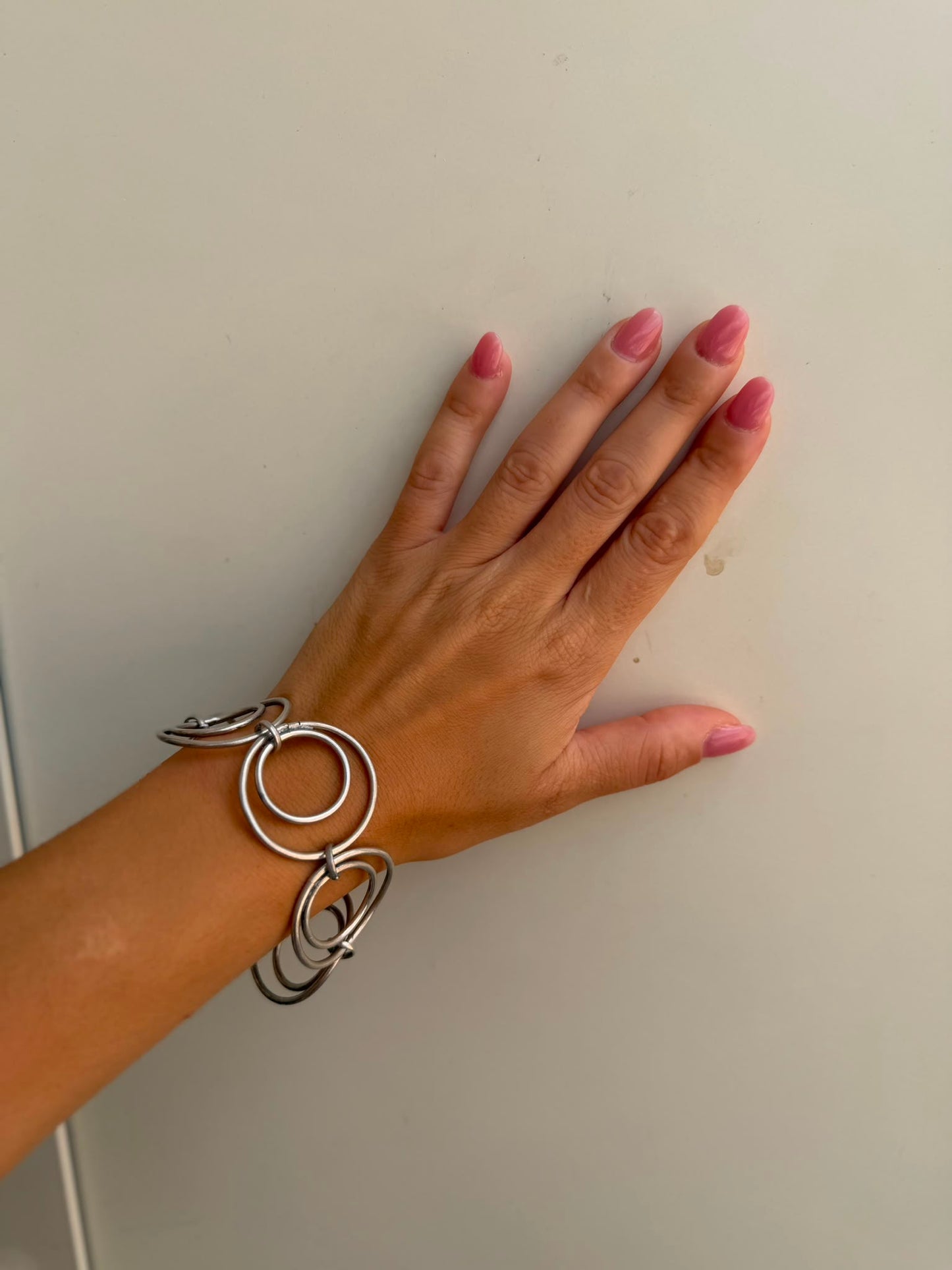 Bracciale in Argento 800 a Doppi Cerchi – Pezzo Unico Artigianale