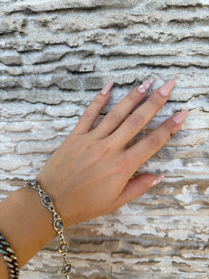 Bracciale in argento 925 pietre di luna