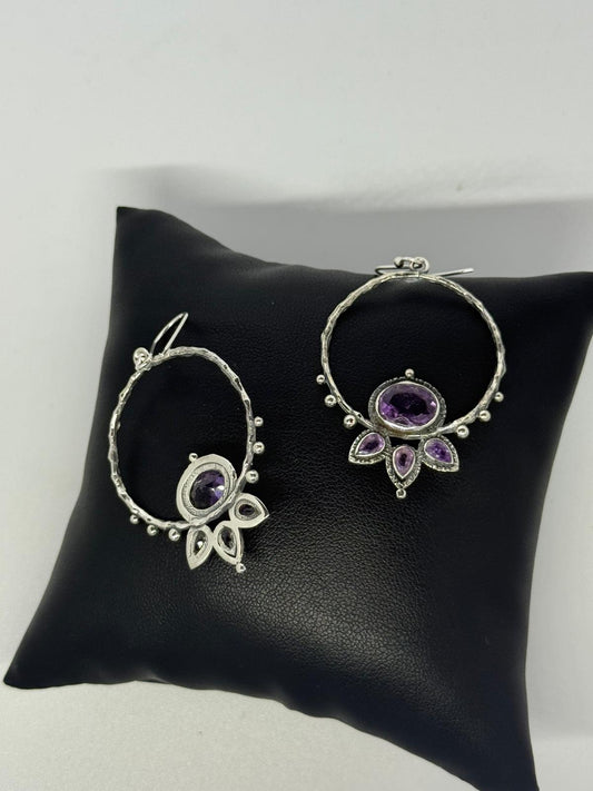 Orecchini in argento 925 ametista viola