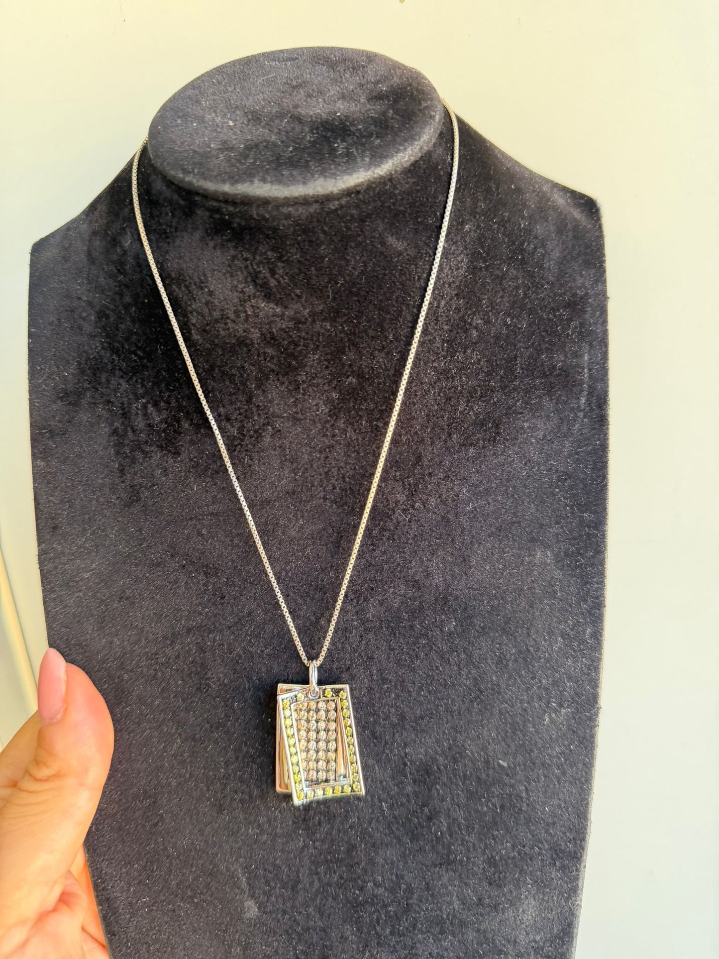 Collana in Argento 925 con Due Targhette Zirconiate