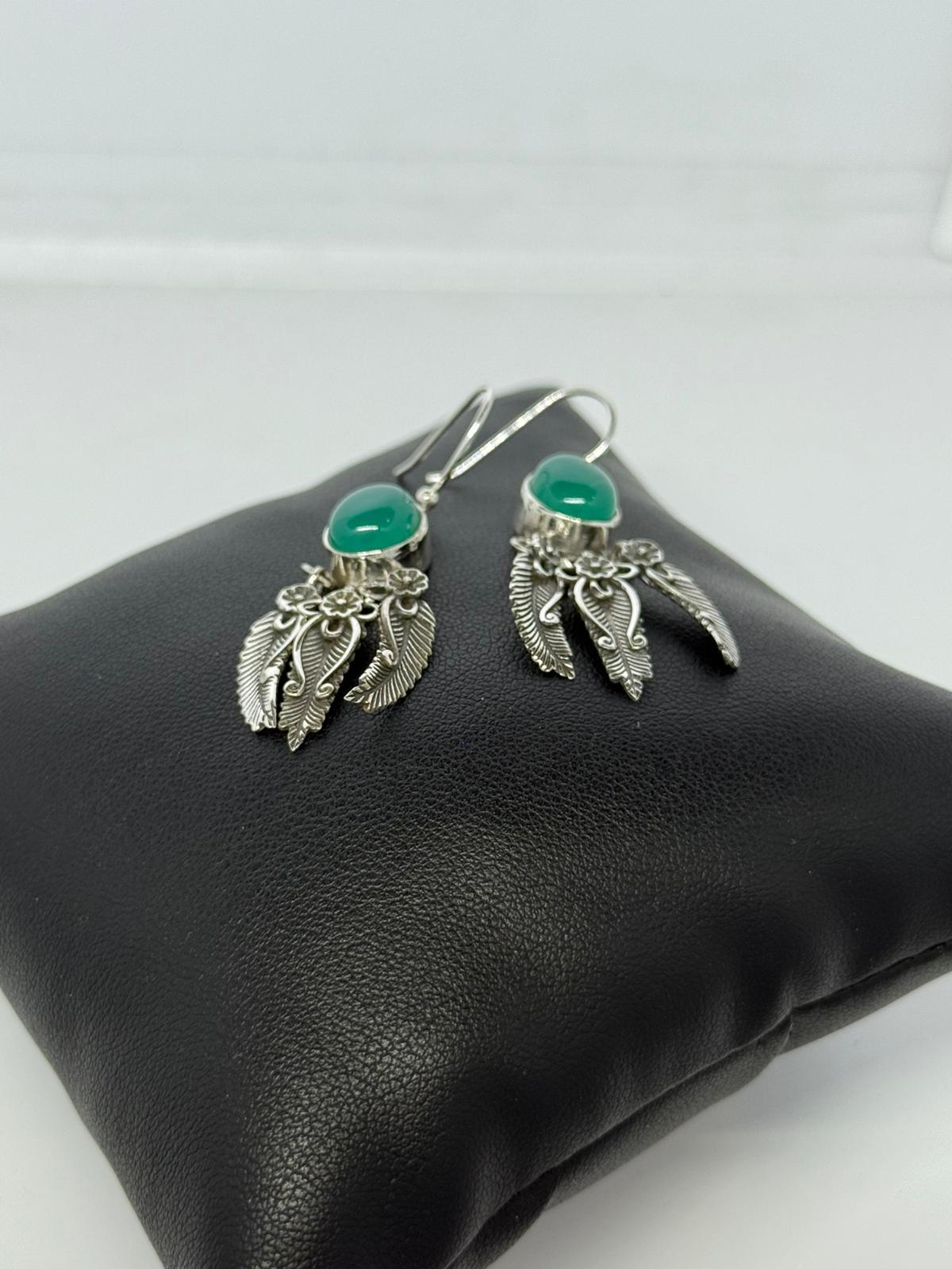 Orecchini giada verde in argento 925