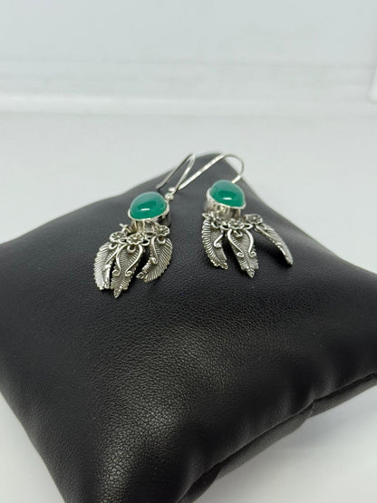 Orecchini giada verde in argento 925