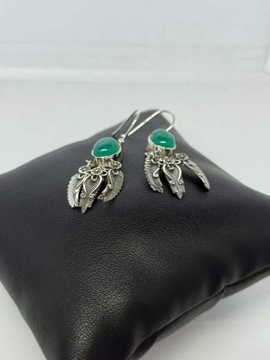 Orecchini giada verde in argento 925