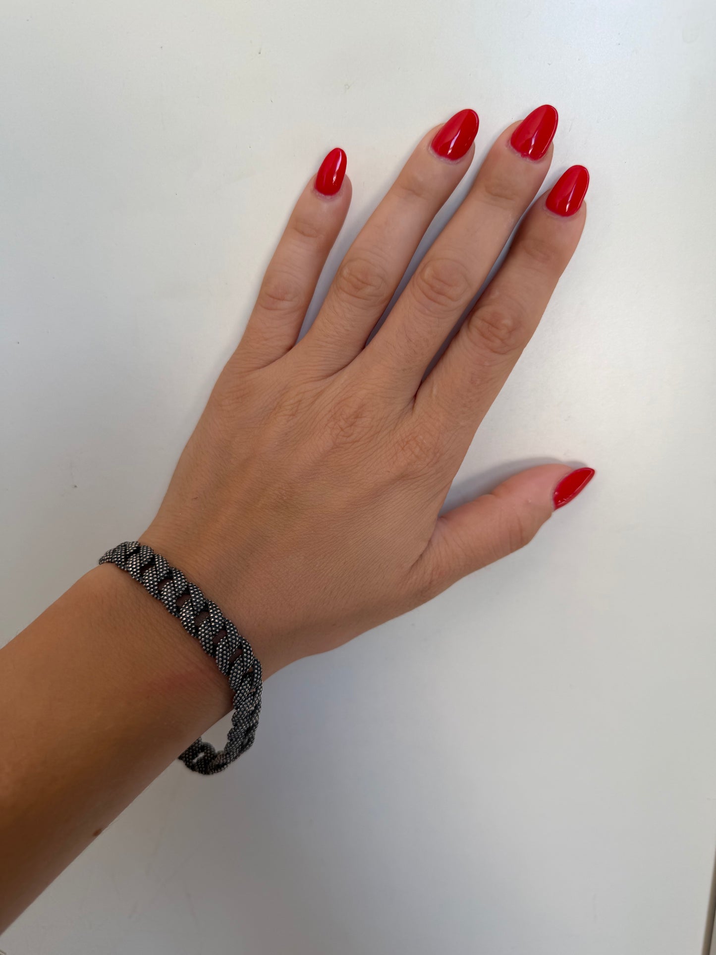 Bracciale Groumette brunito puntinato in argento 925