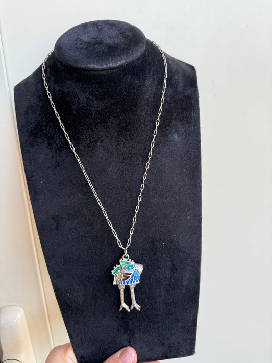 Collana in argento 925 pappagallo