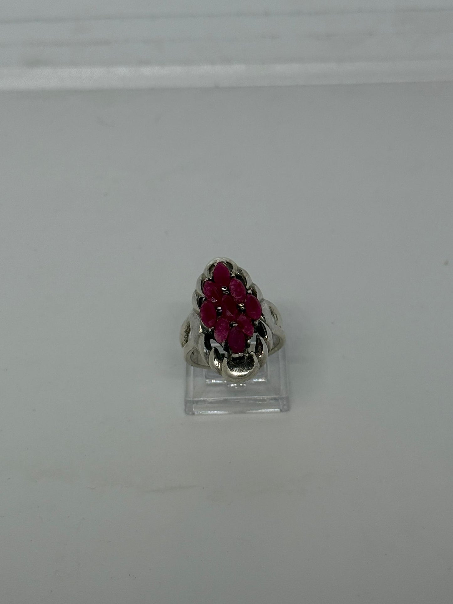 Anello in argento 925 radice di rubino