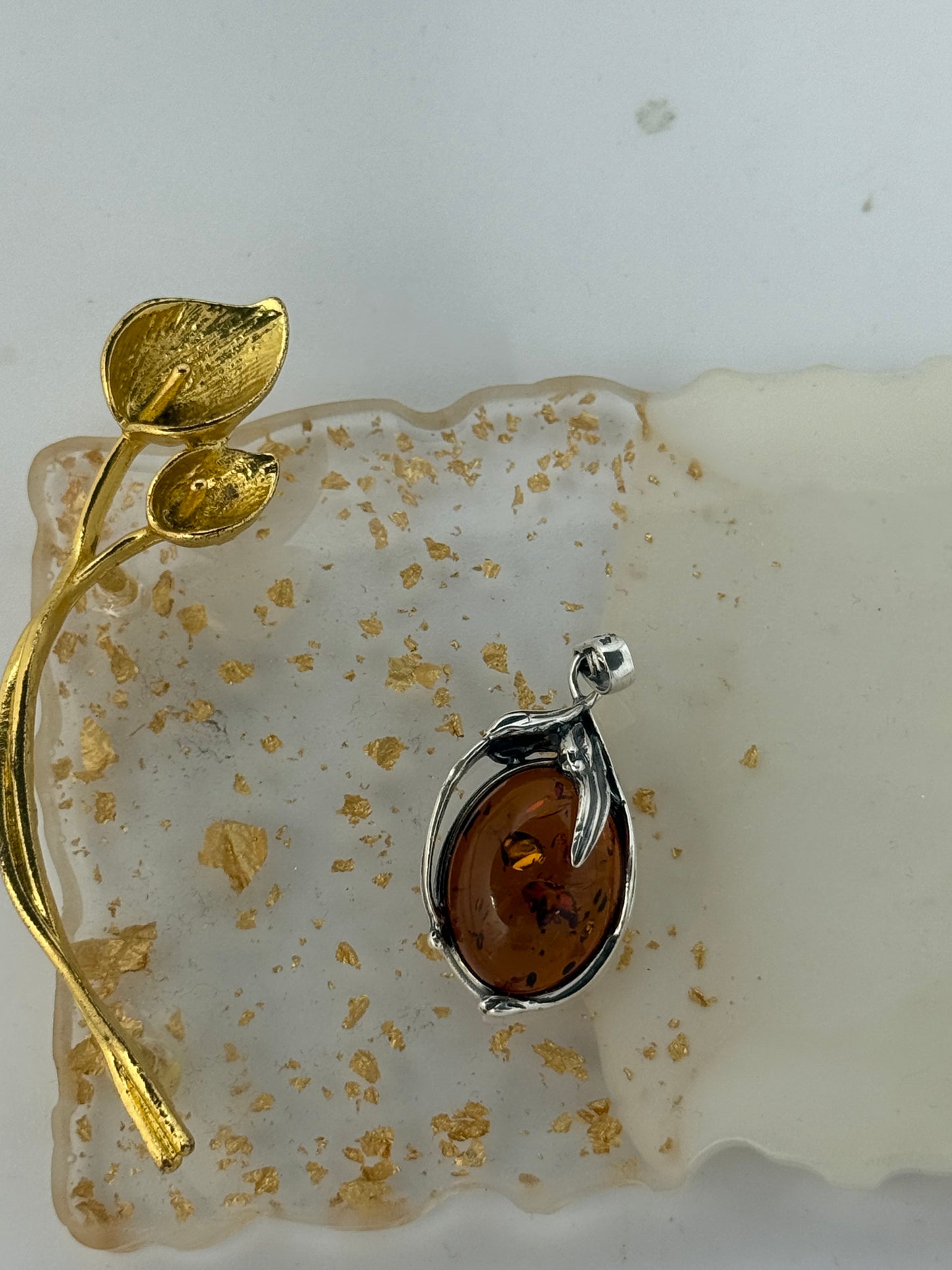 Collana in argento 925 con Ambra Baltica – Pezzo Unico Artigianale